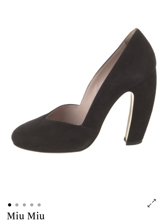Miu Miu Shoes - Miu Miu Black Suede Curved High Heel Pump